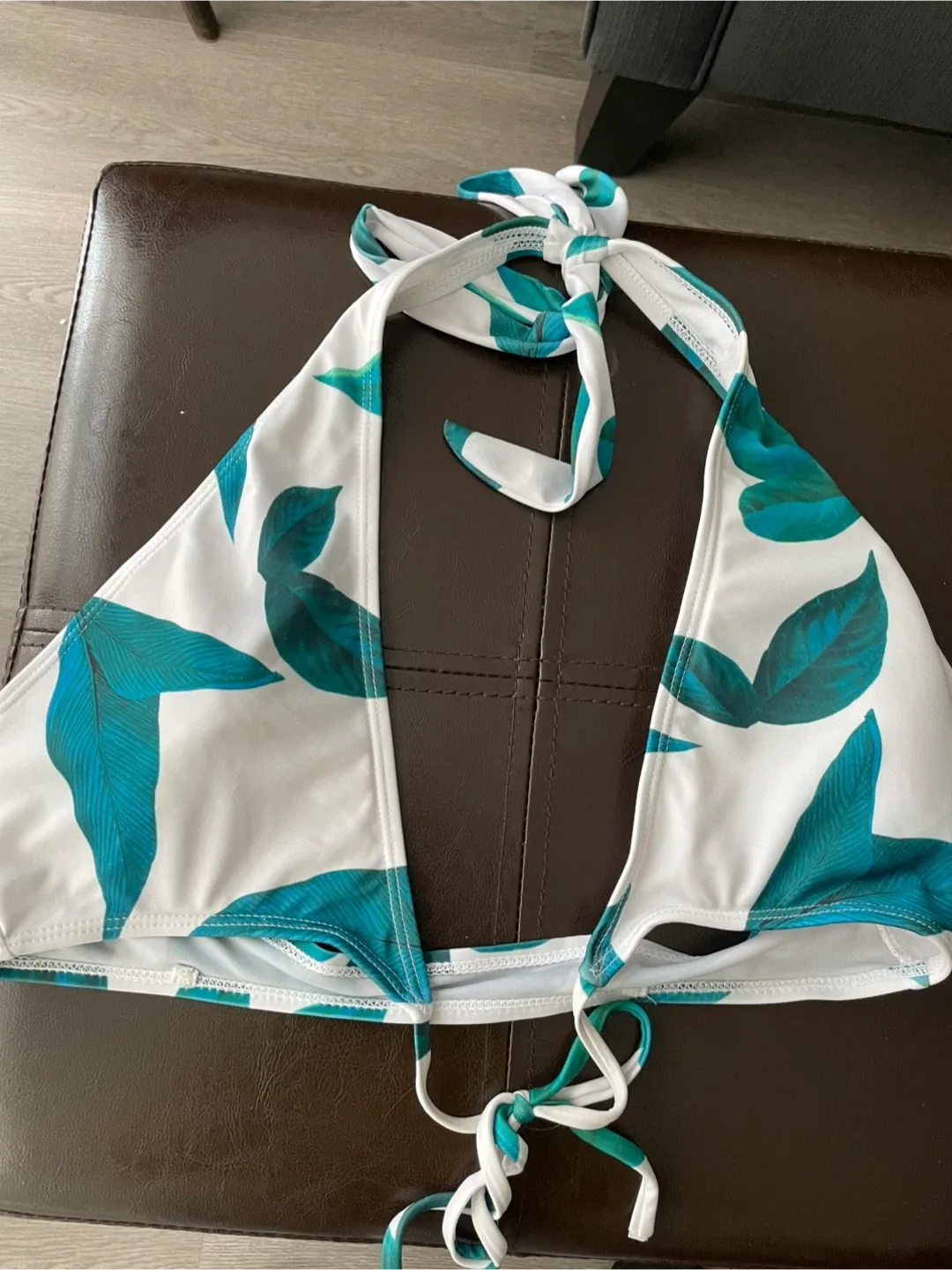 Leaf Print Bikini Top - Size L thumbnail