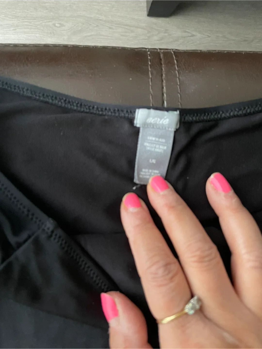 Aerie Black Swim Bottoms - Size L thumbnail