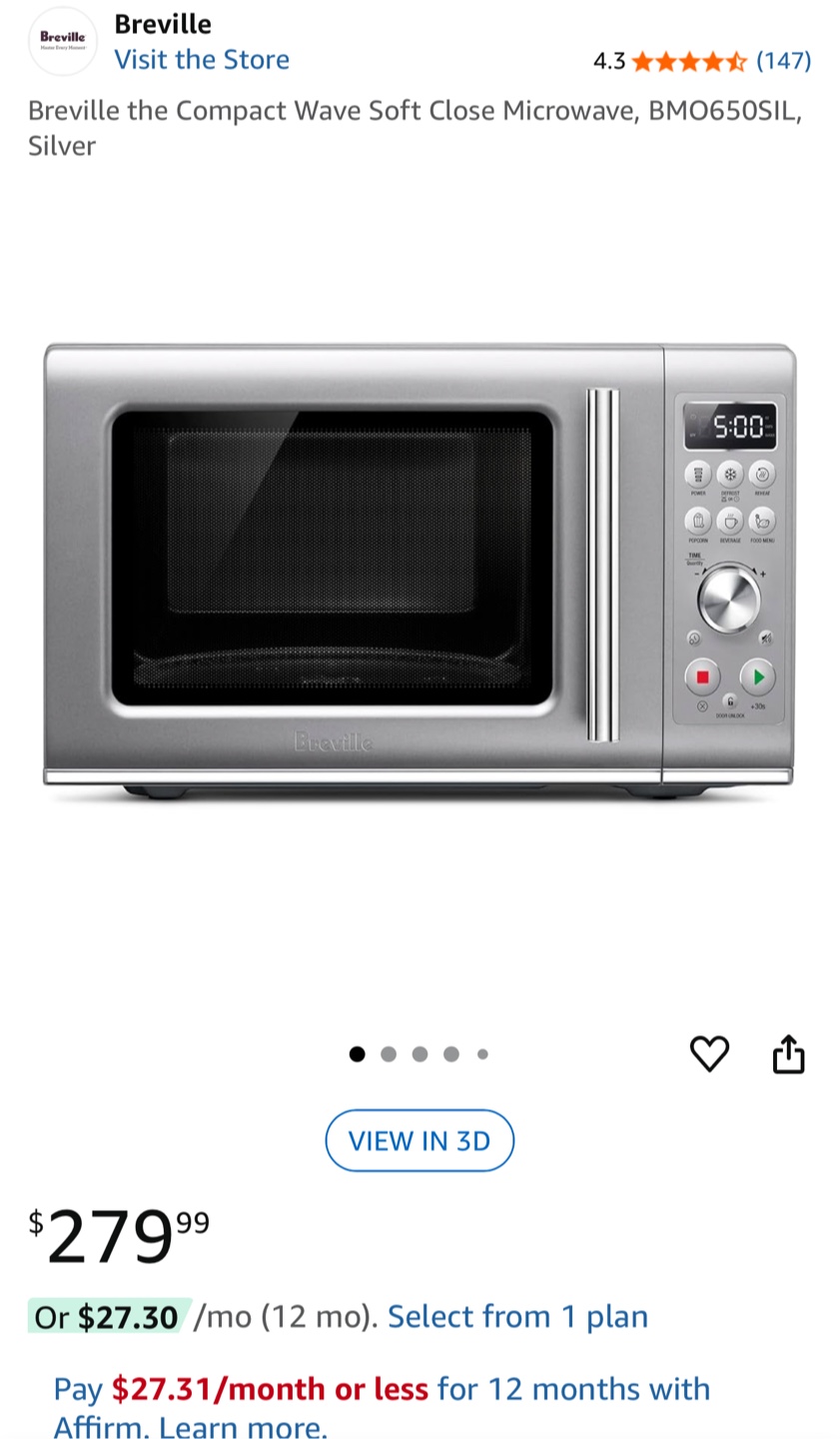 Breville Compact Wave Soft Close Microwave - Silver - photo 4