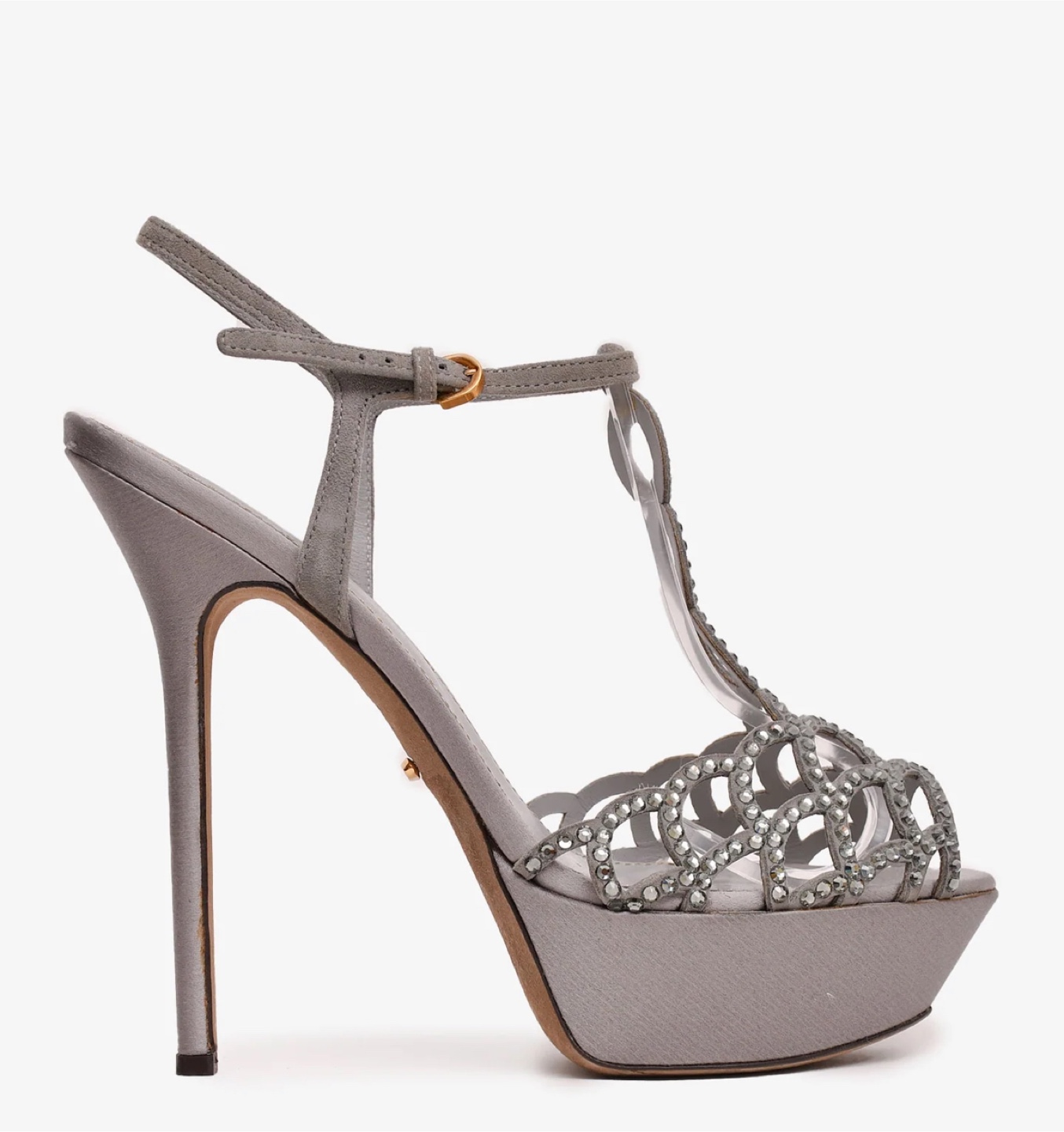 SERGIO ROSSI CRYSTAL EMBELLISHED PLATFORM HEELS SIZE 38.5 - photo 4