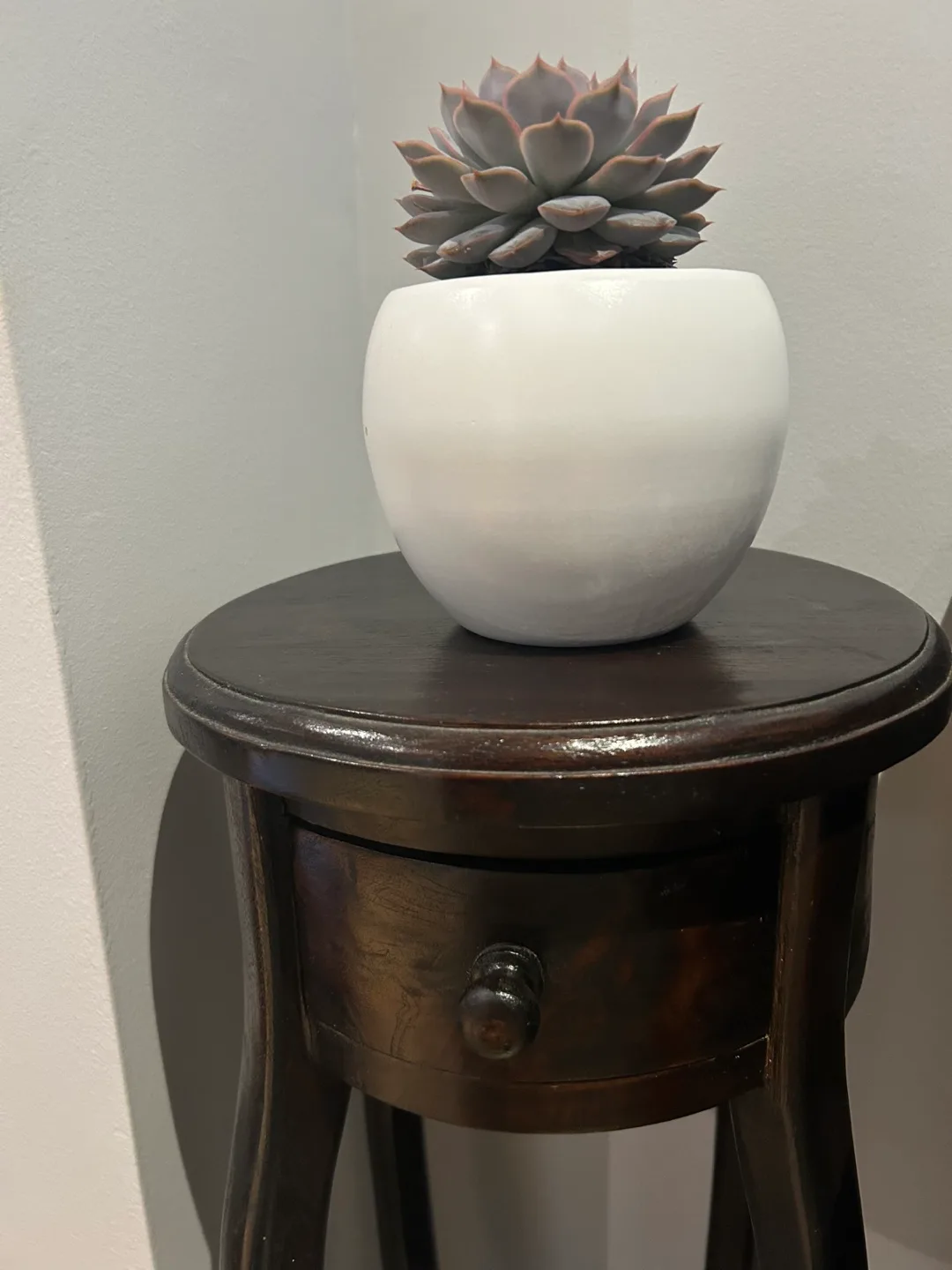 Dark Wood Side Table with Drawer thumbnail