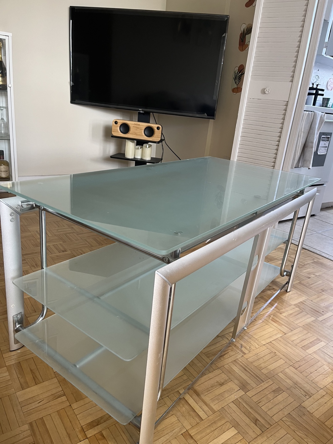Glass and metal Tv stand - photo 2