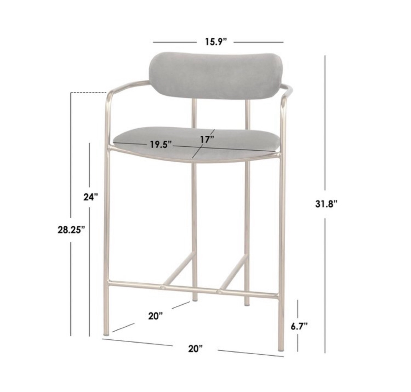New Set of 2 Counter Height Stools Pink and Gold - photo 5
