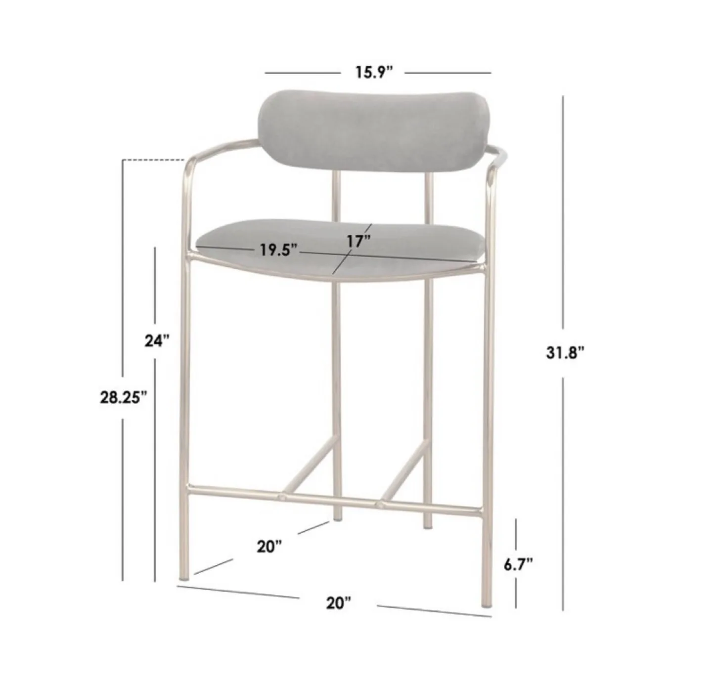 New Set of 2 Counter Height Stools Pink and Gold image indicator(5)