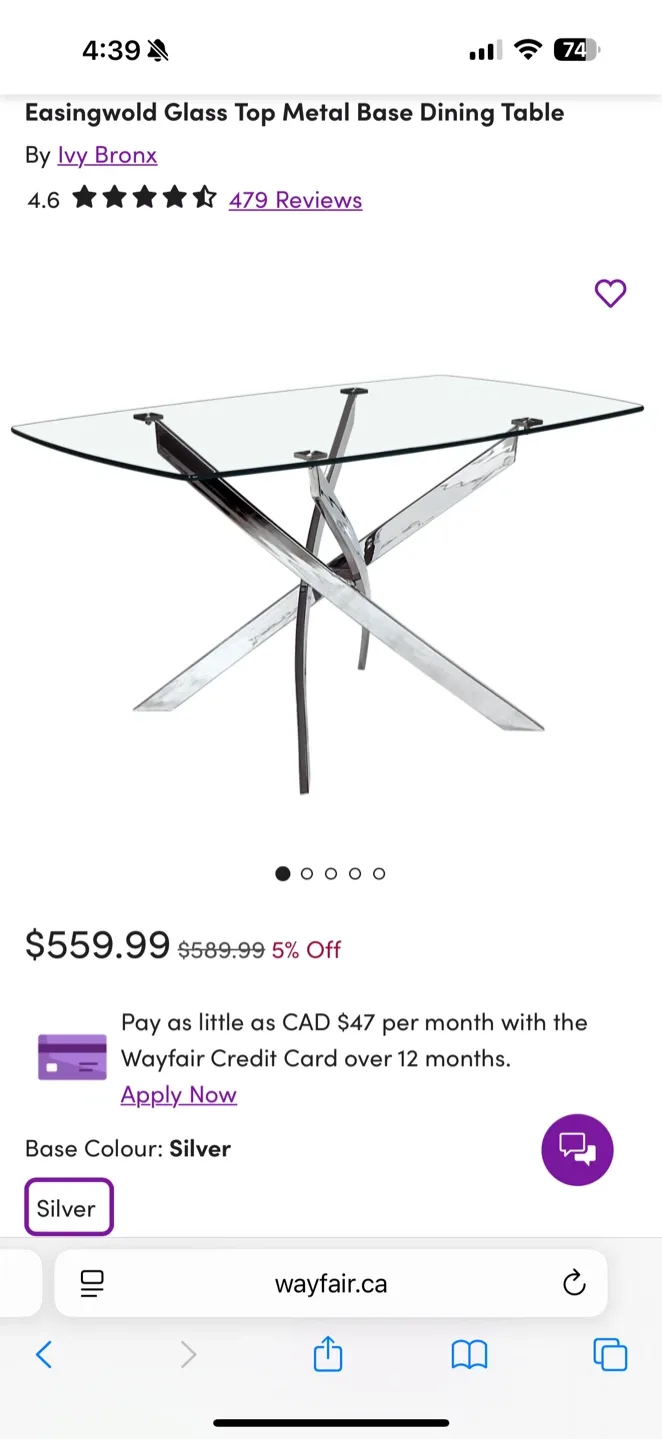 Modern Glass Dining Table