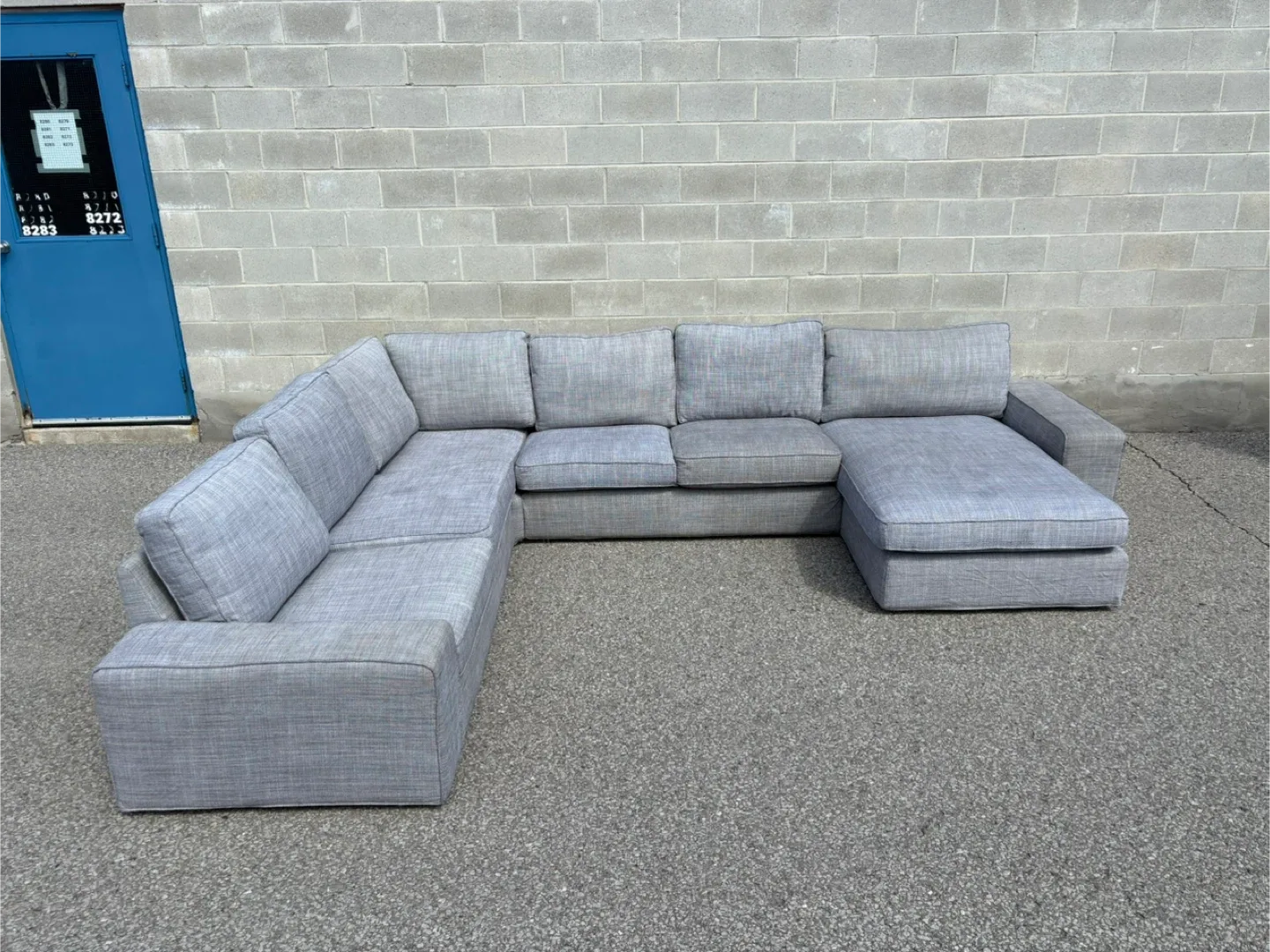 FREE DELIVERY✅• GREY U SHAPE SECTIONAL COUCH / SOFA w/ CHAISE