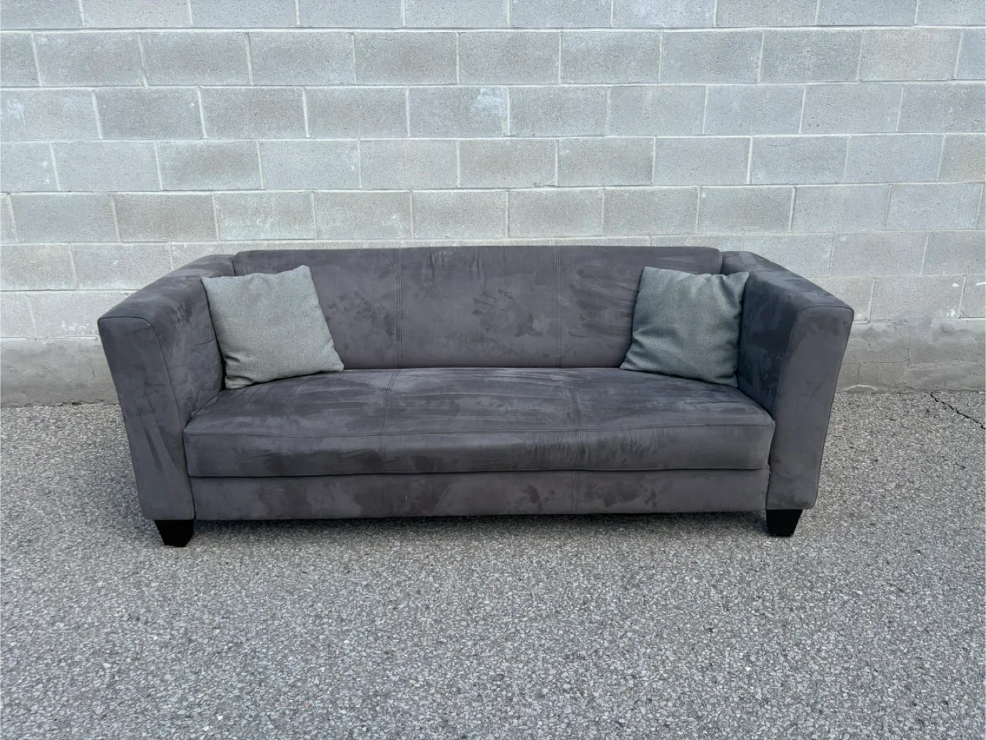 FREE DELIVERY✅• GREY MICRO SUEDE 3 SEATER COUCH / SOFA