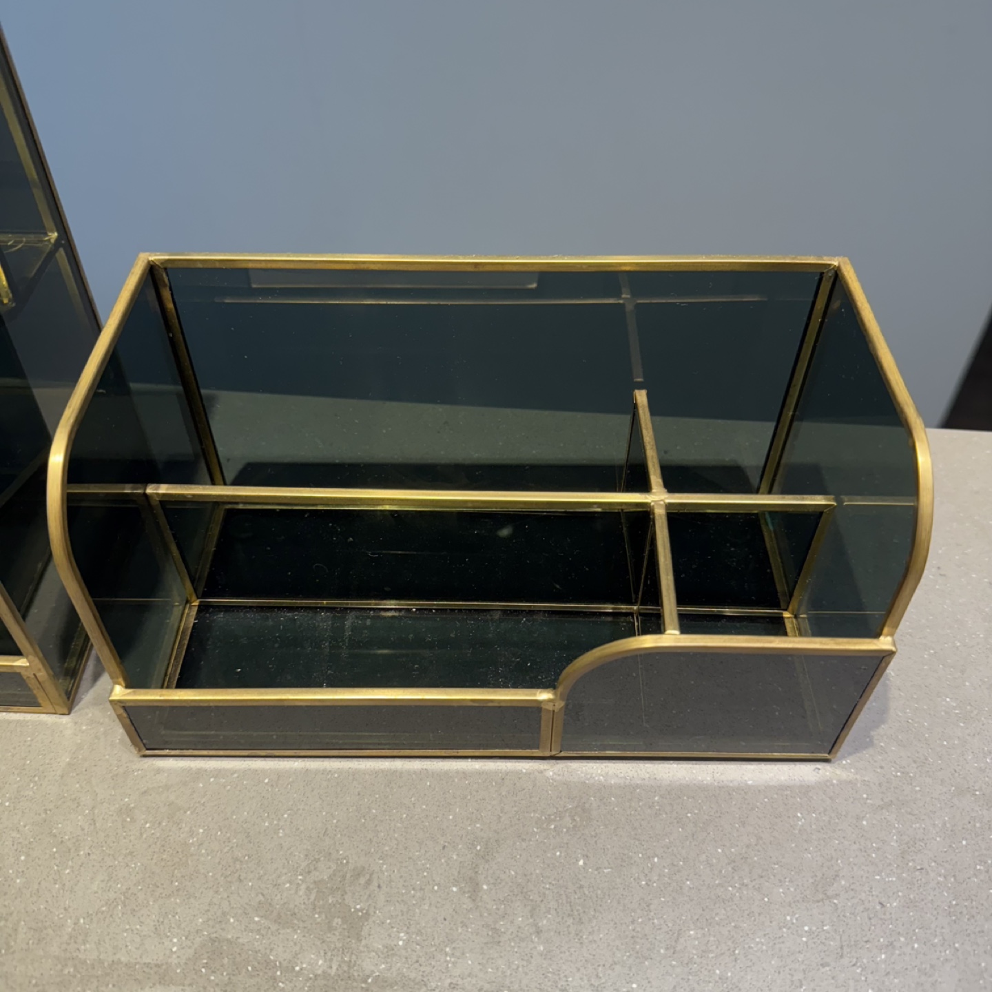 Tinted Glass Makeup / Stationery Organizer Set - photo 2