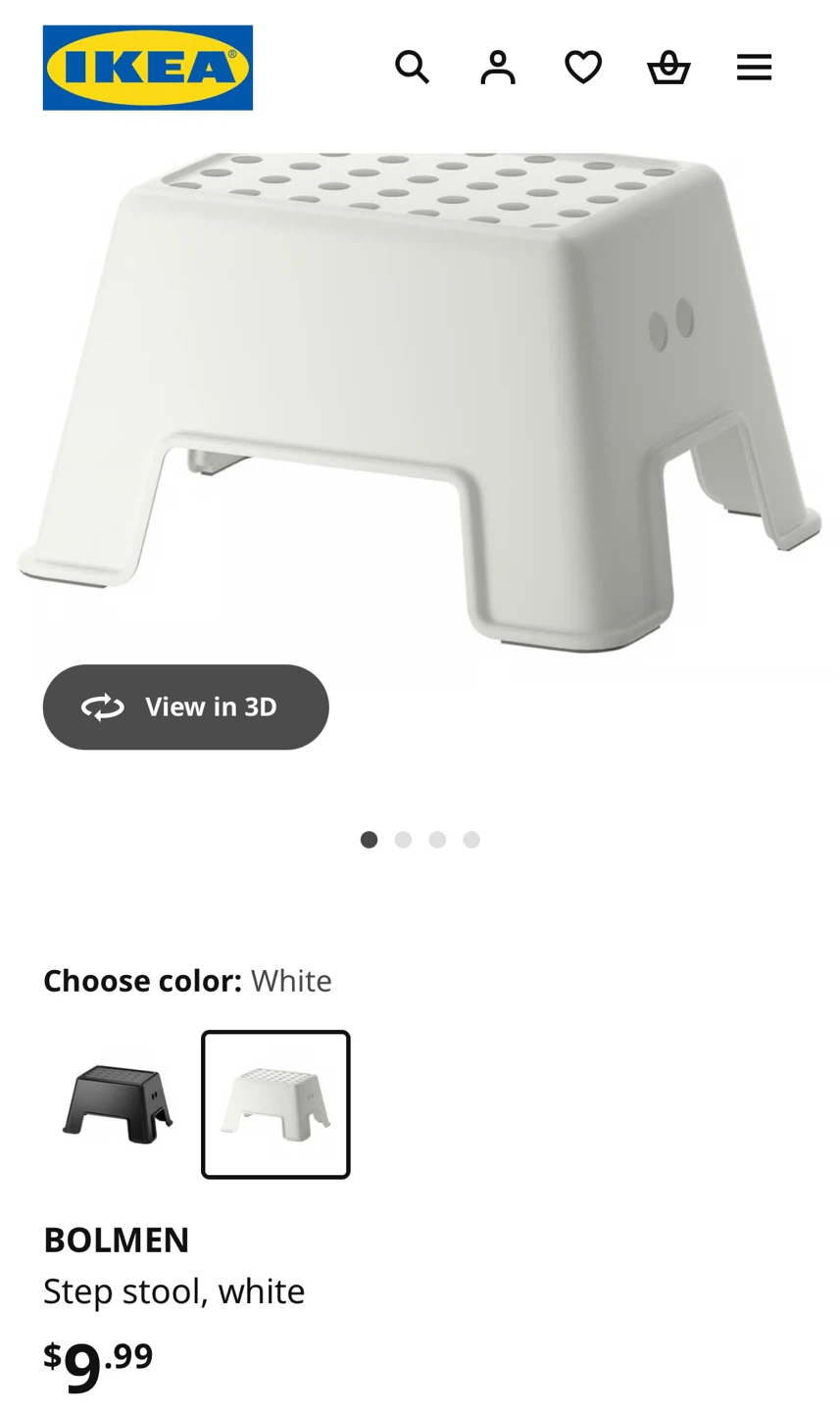 IKEA BOLMEN White Step Stool