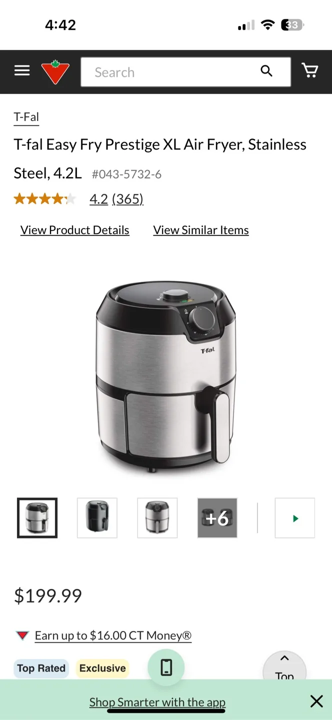 T-fal Easy Fry Prestige XL Air Fryer - 4.2L thumbnail