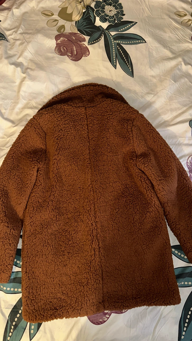 Fashion Nova Brown Teddy Soft Coat Size M - photo 2
