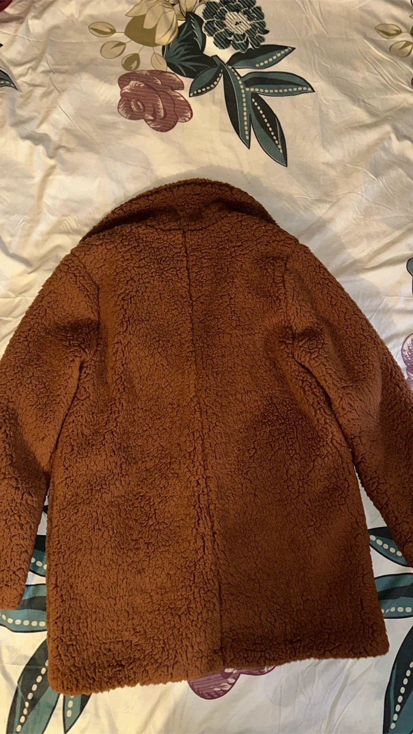 Fashion Nova Brown Teddy Soft Coat Size M image indicator(2)