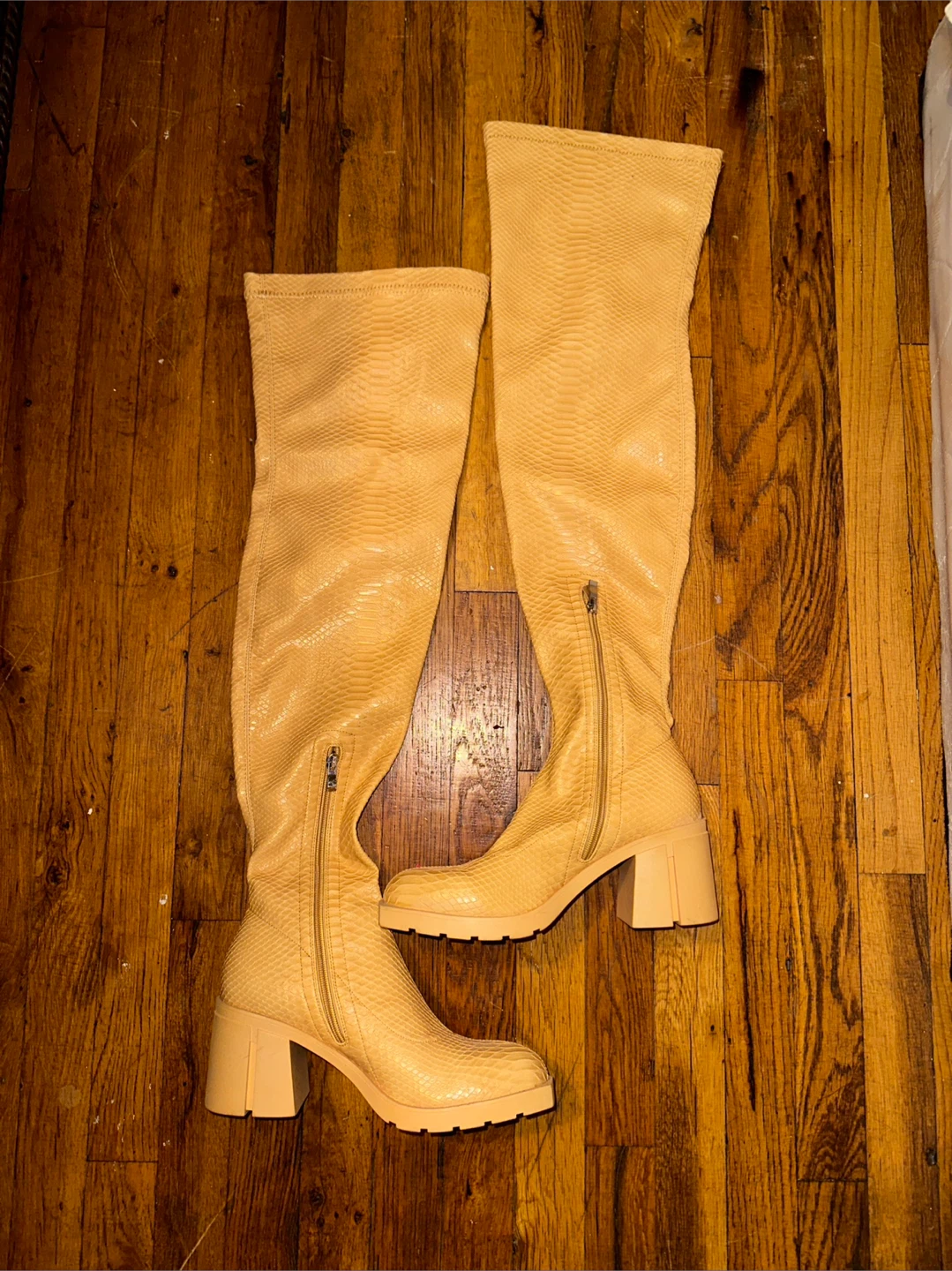 Azalea Wang Faux Croc  Thigh High Boots - photo 2
