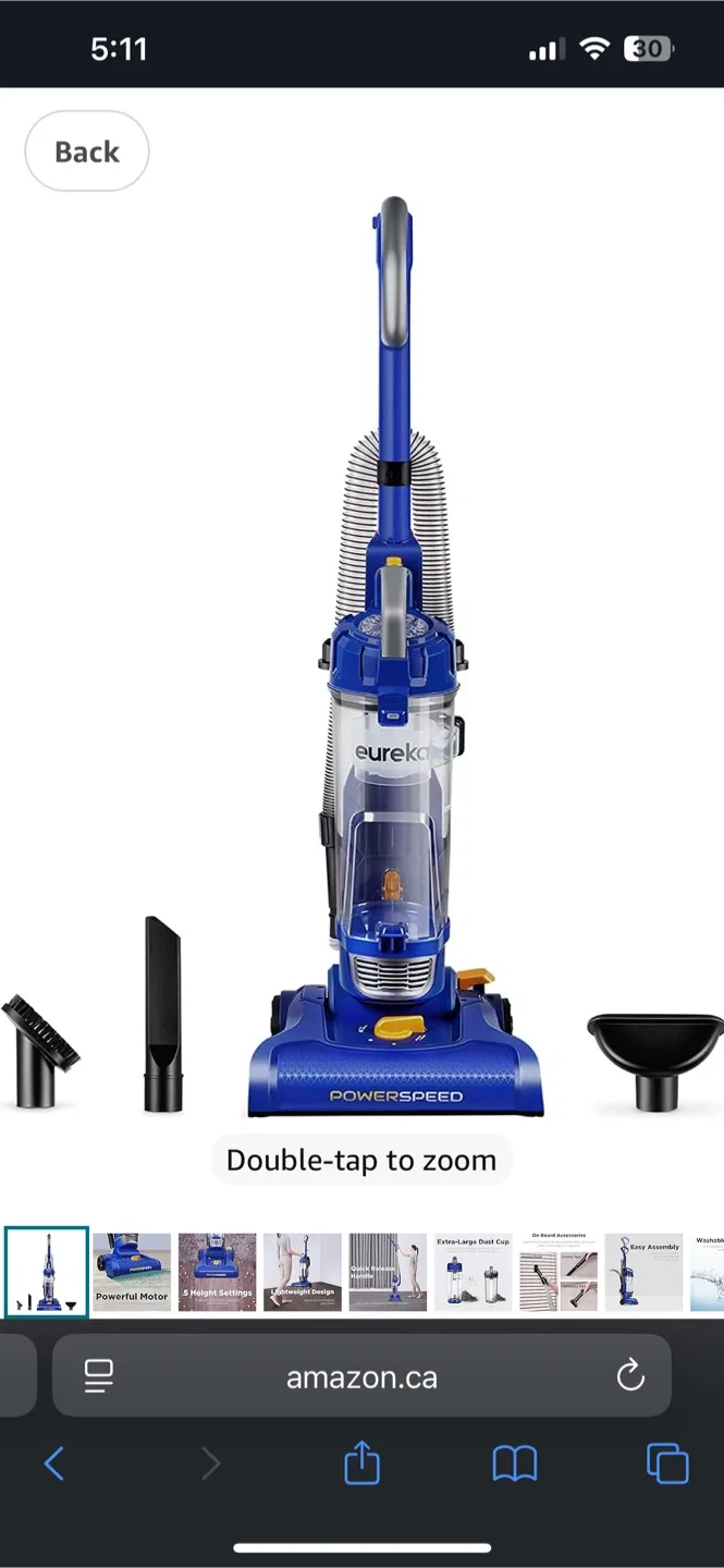 Eureka Powerspeed Upright Vacuum - Blue