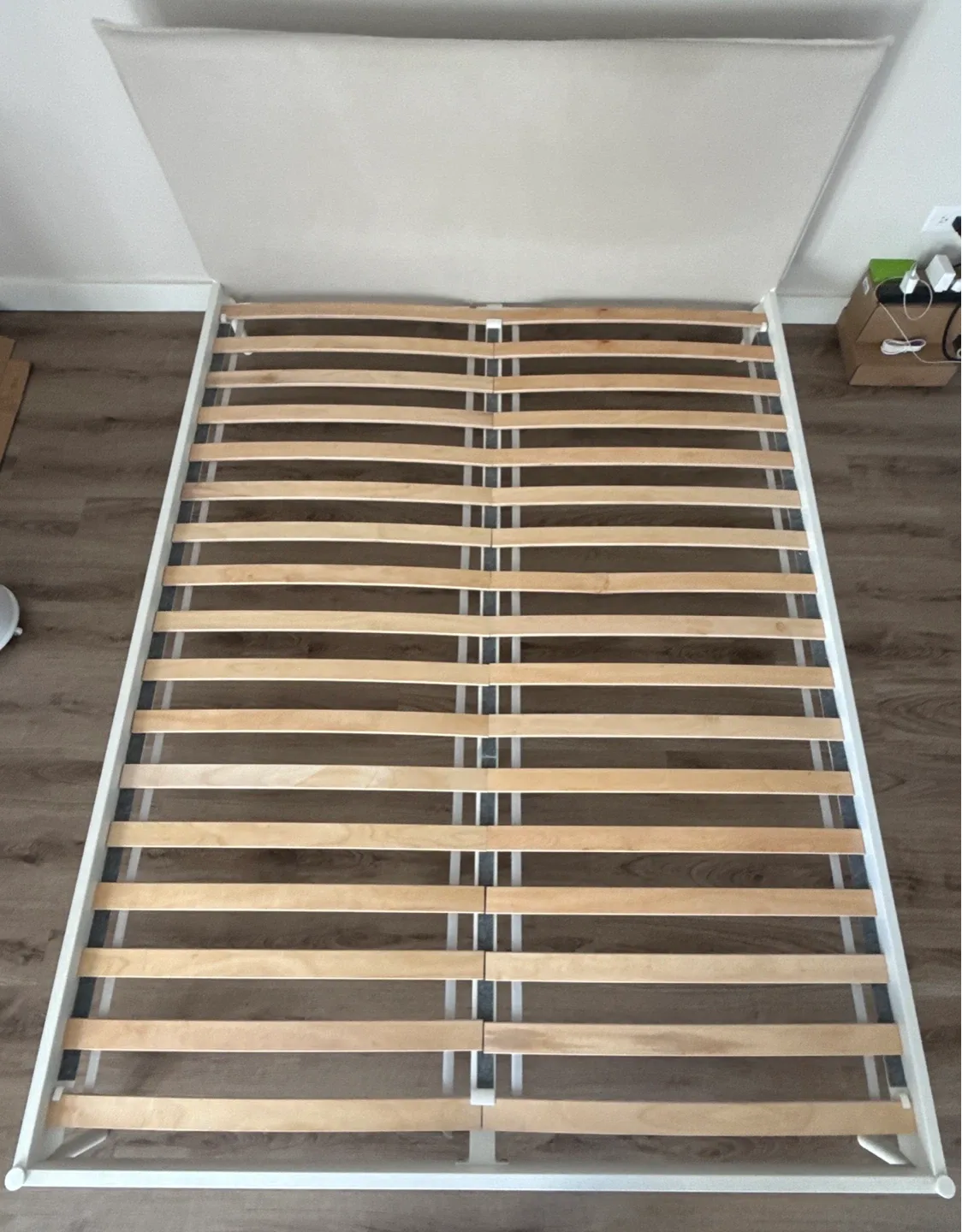 IKEA KLEPPSTAD Bed frame, white/Vissle beige, Queen image indicator(3)