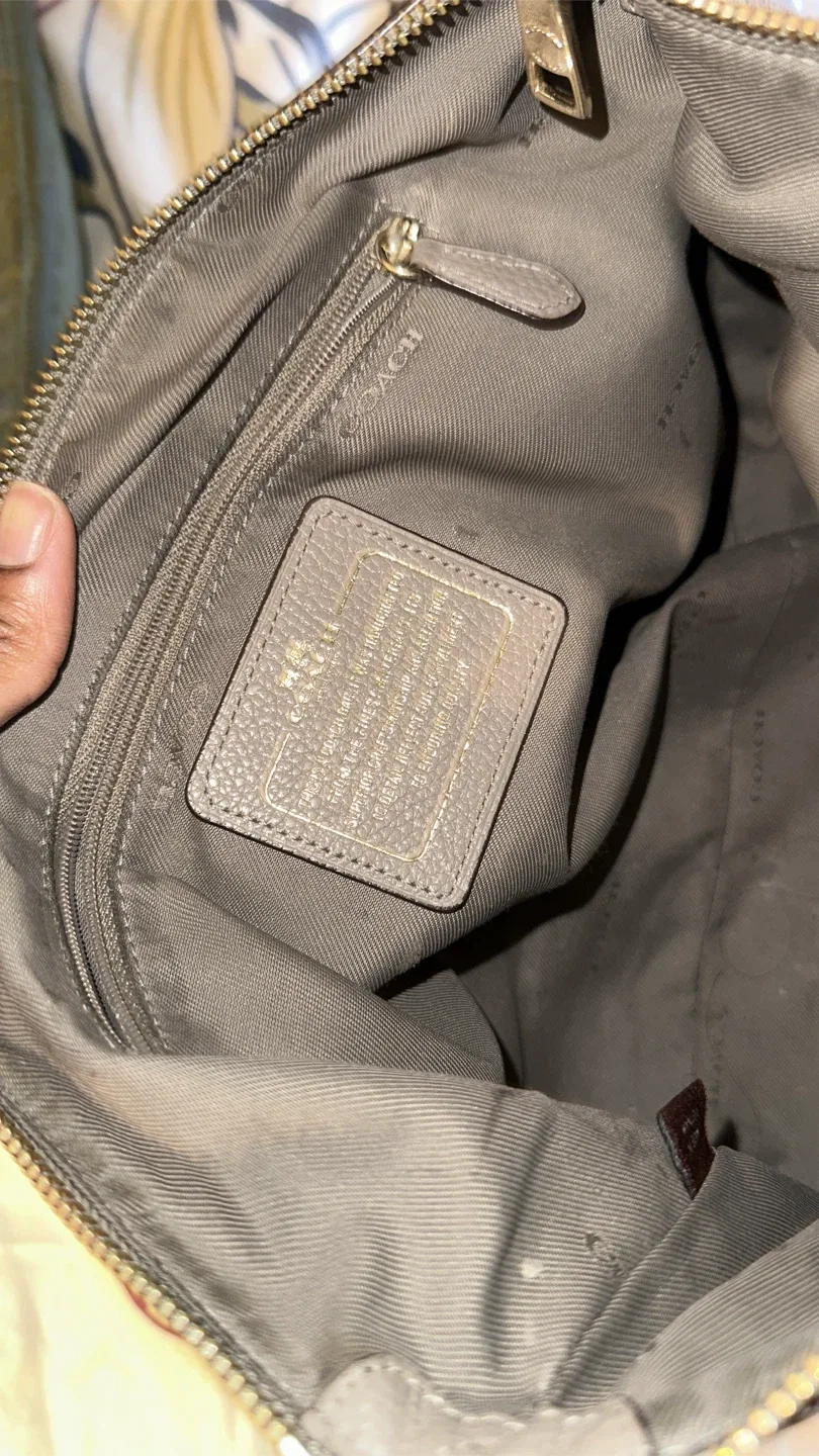 Coach Gray Leather Satchel image indicator(2)