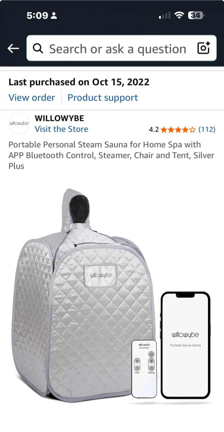 Portable steam sauna used twice