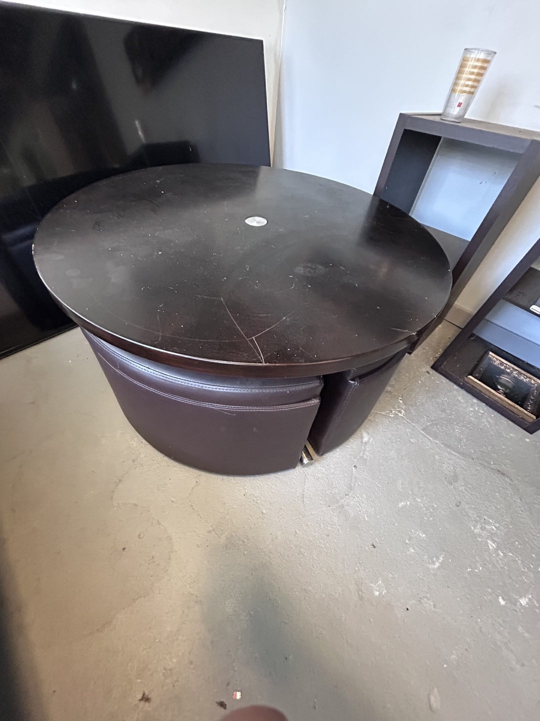 Round Dining Table with 4 Storage Chairs - photo 2