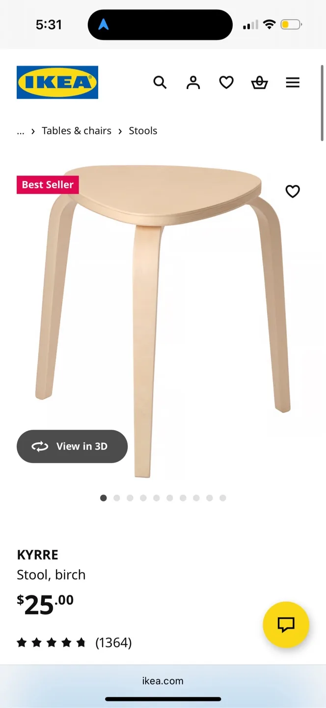IKEA Kyrre Black Stool thumbnail