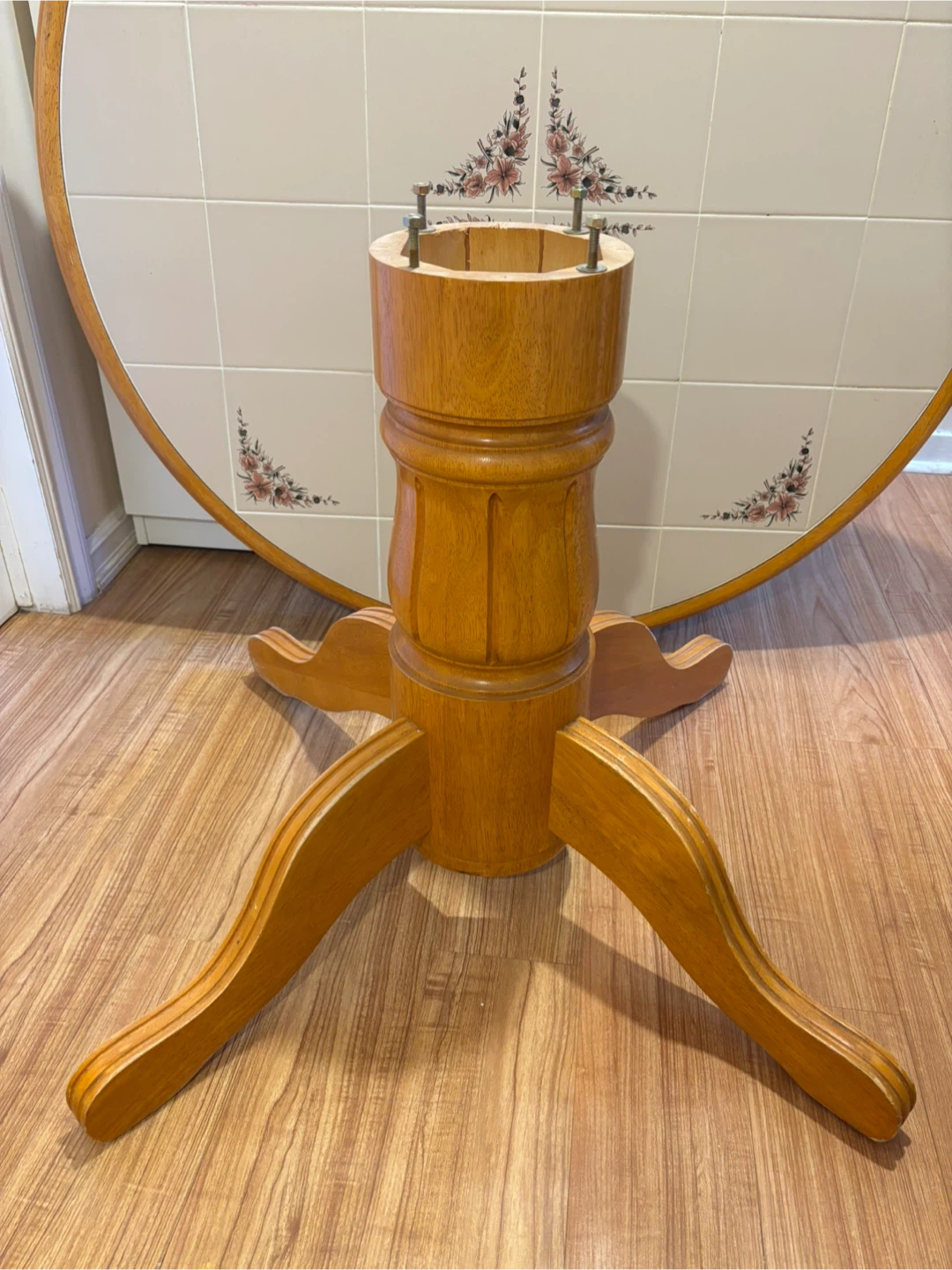 Teak/Teak Veneer/Tile Dining Table with Tile Inlay - photo 2