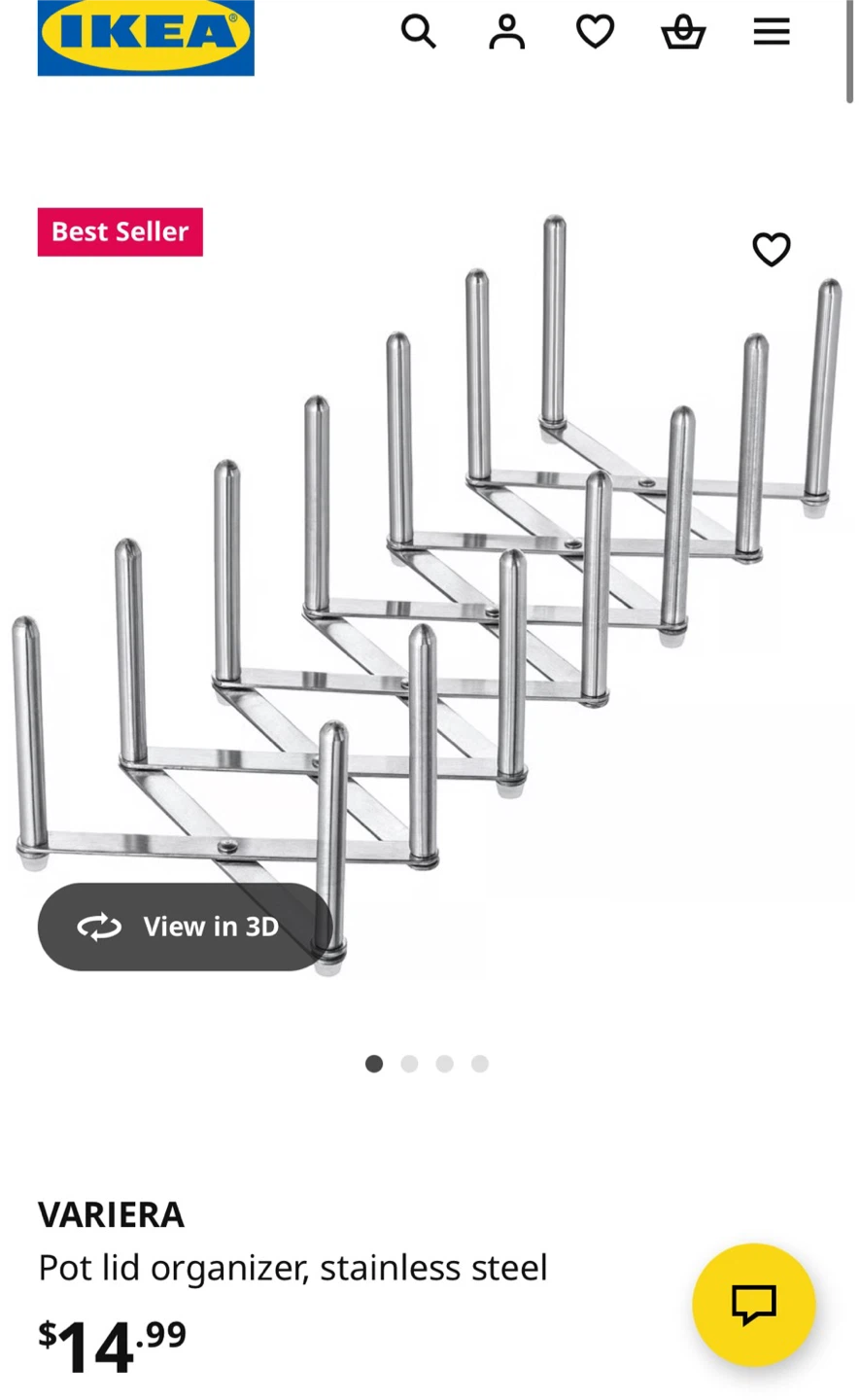 IKEA Variera Pot Lid Organizer - Stainless Steel