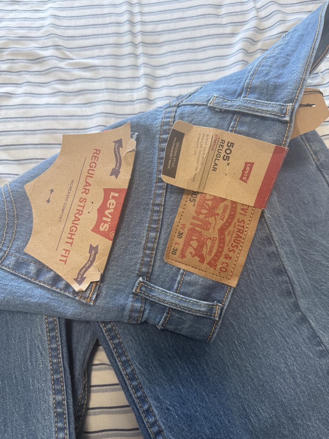 New Levi's 505 Regular Fit Jeans - 30x30