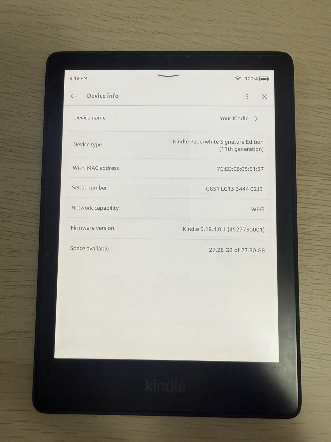 Kindle Paperwhite Signature Edition 11th Gen (Gently Used) - photo 2