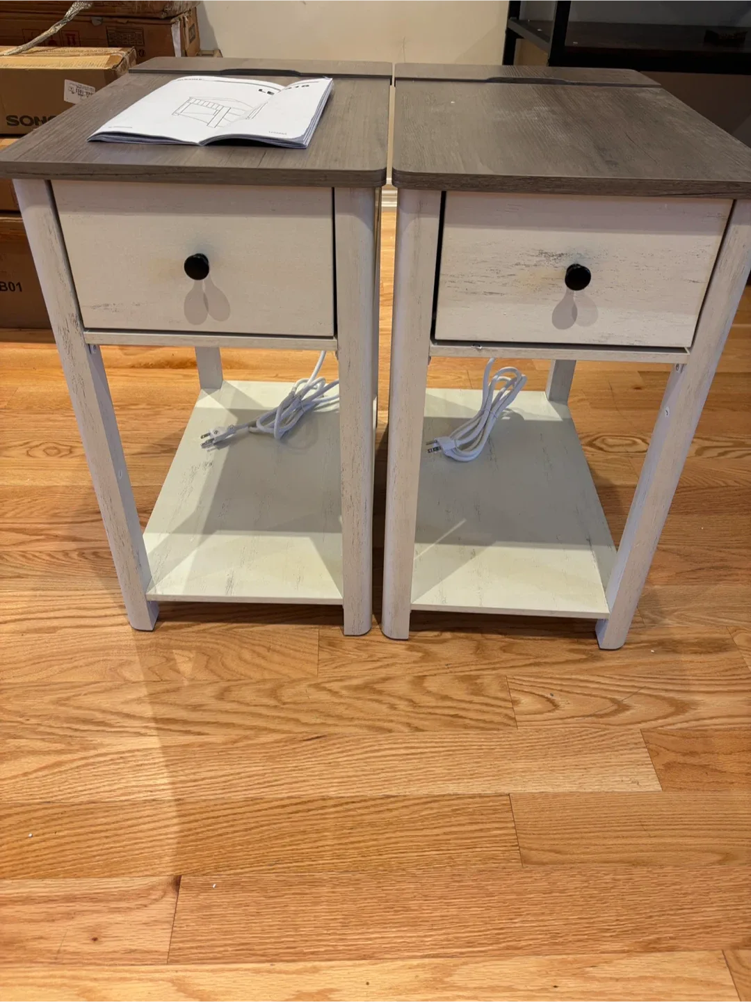 Side End Table with Charging Station- Set Of 2 thumbnail