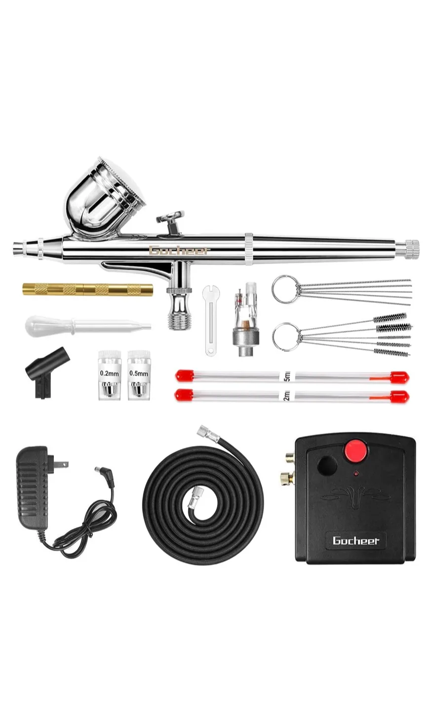 Gocheer Airbrush Kit with Compressor - Like New! image indicator(2)