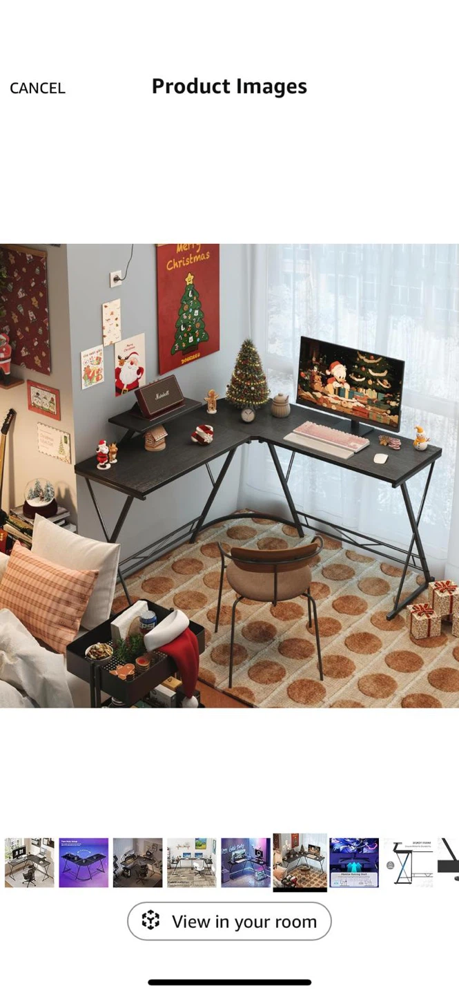L-Shaped Corner Desk with Monitor Shelf - photo 3