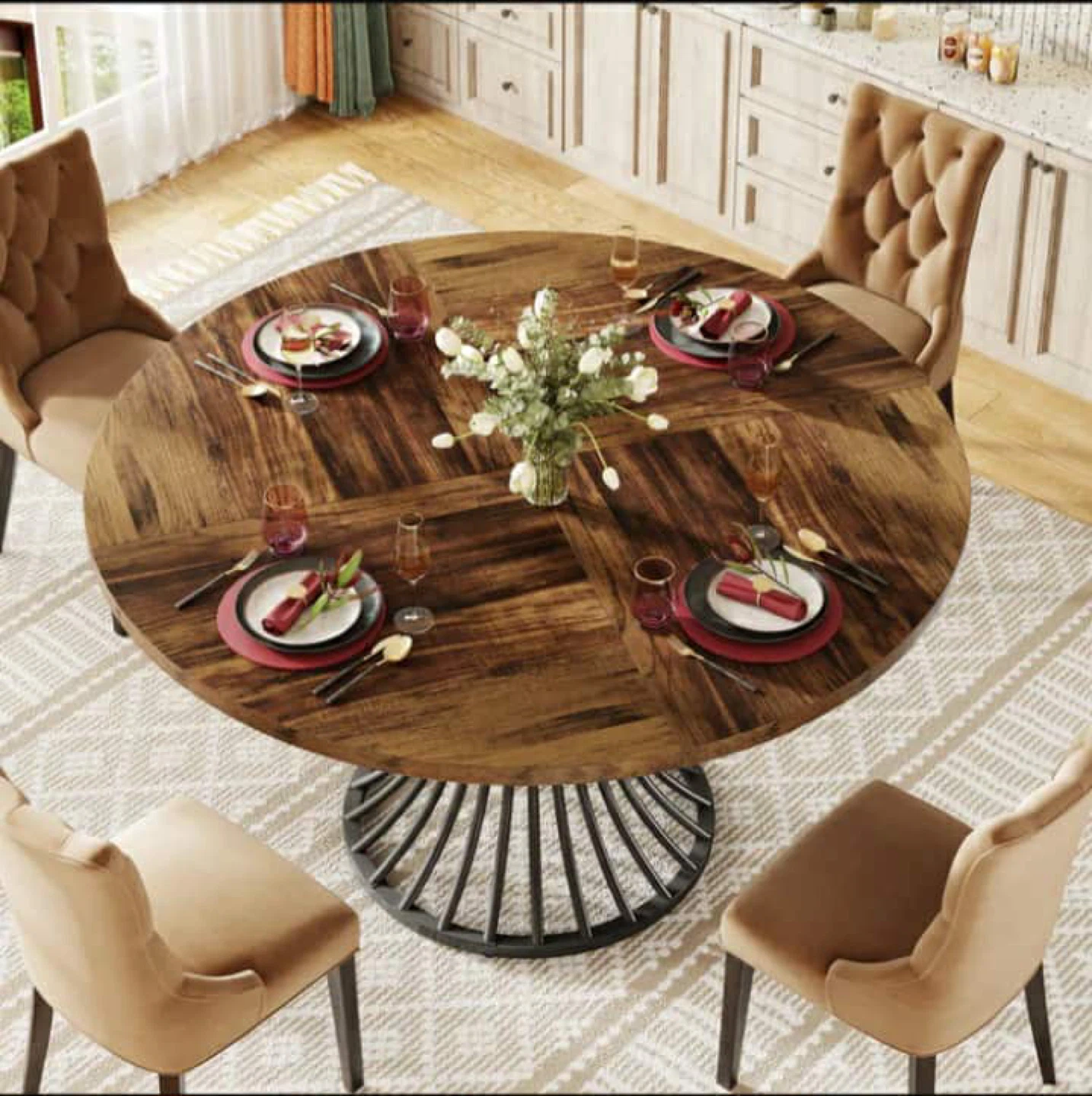 Round Dining Table - 47.24" Diameter - photo 3