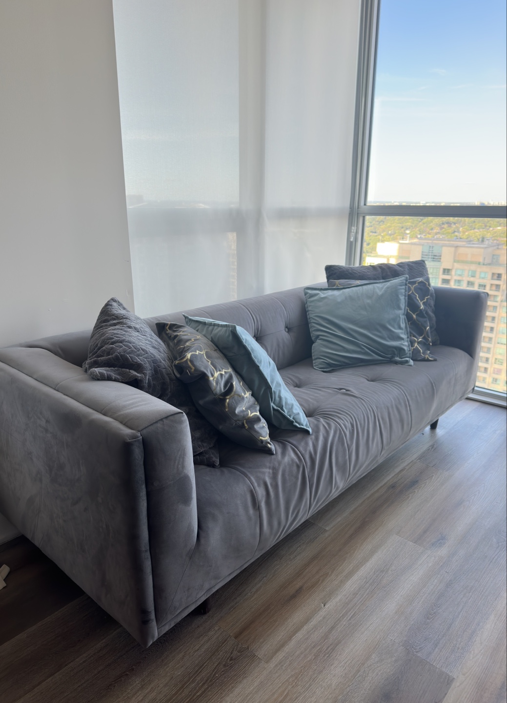 Structube Grey couch with Pillows - photo 2