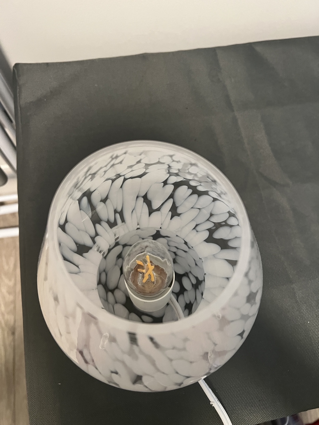 Mushroom Table Lamp - White & Black - photo 2