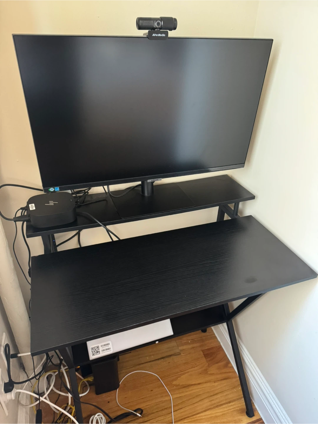 Black Computer Desk with Shelves - photo 3