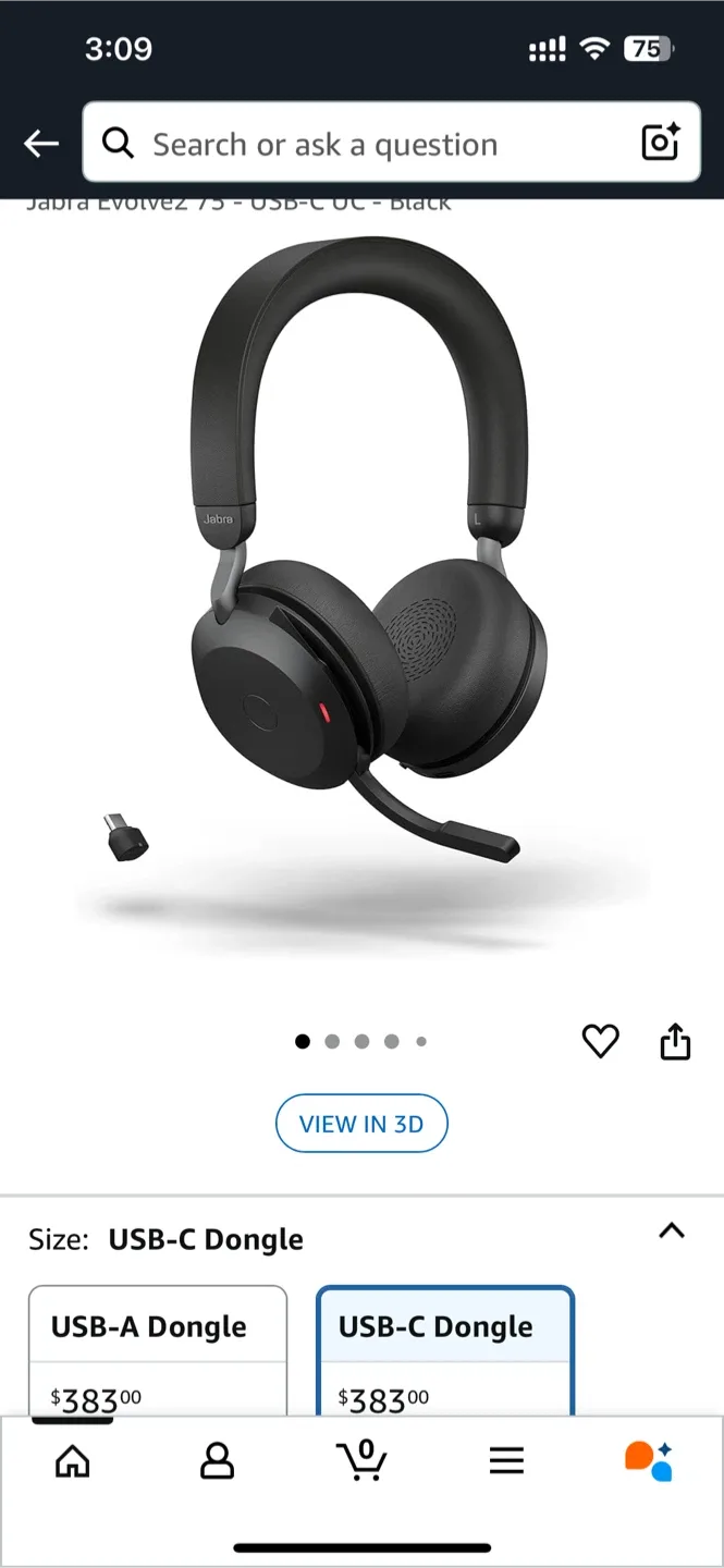 Jabra Evolve 2 75 Wireless Headphone - Black image indicator(8)