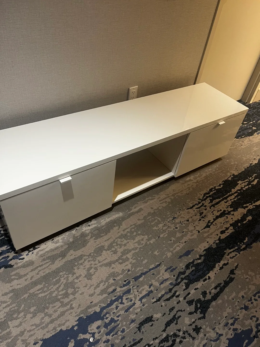 White TV Stand with Drawers thumbnail