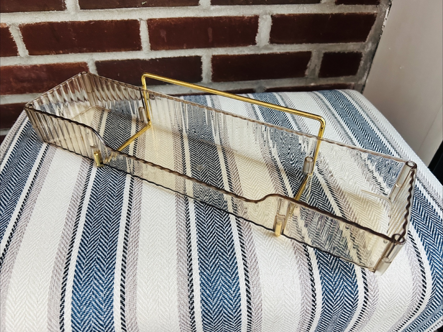Acrylic Vanity Organizer with Gold Handle