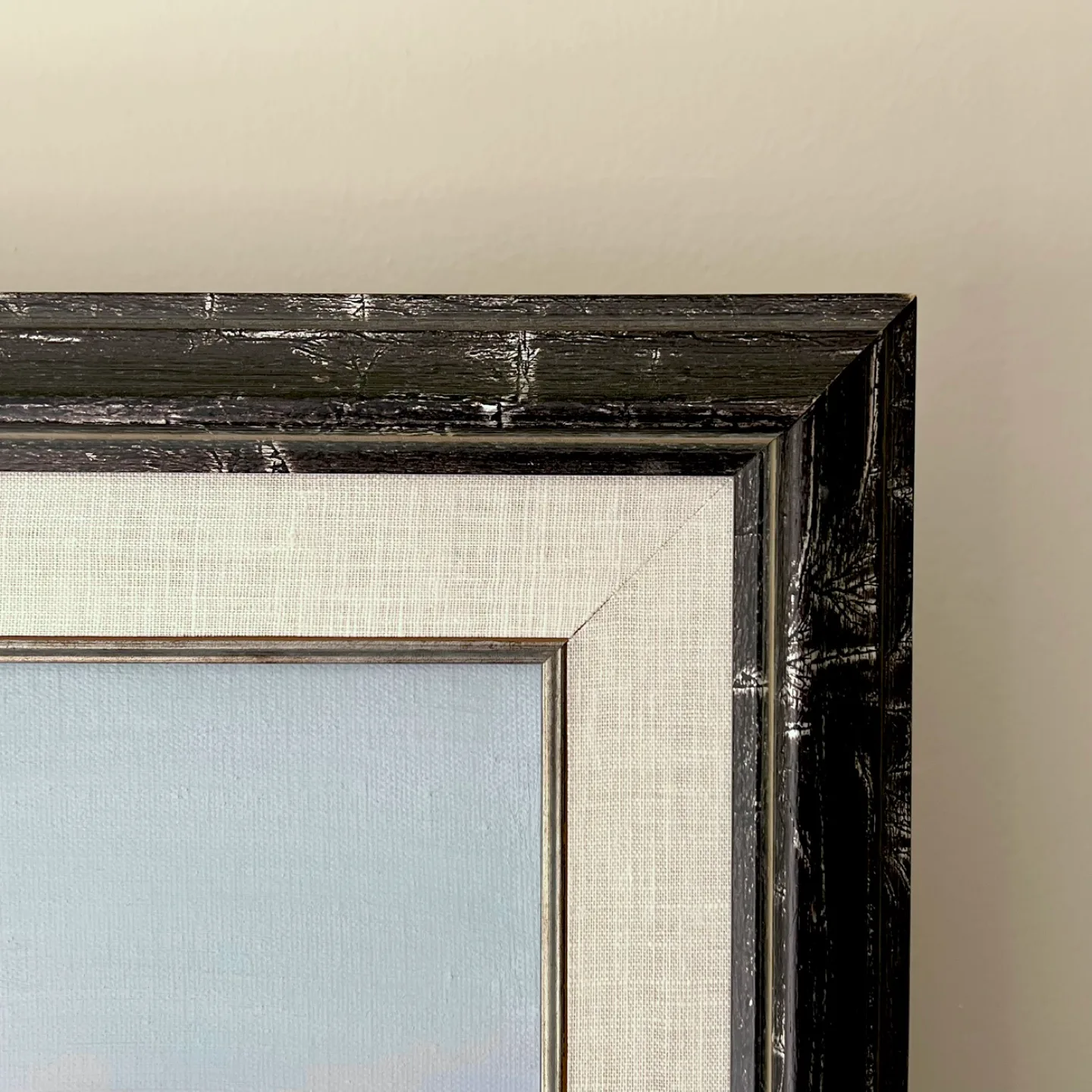 Large framed oil painting of boats image indicator(4)