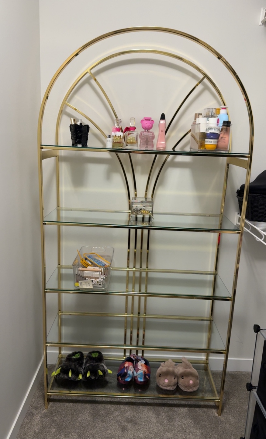 Gold Metal Arch Display Shelf