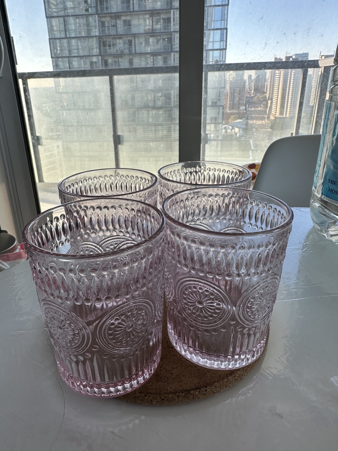 Set of 4 Pink Drinking Glasses