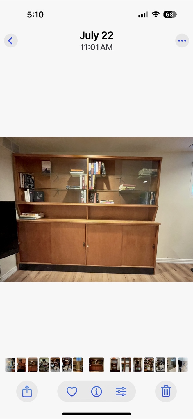 Mid-Century Modern Wall Unit, solid wood.