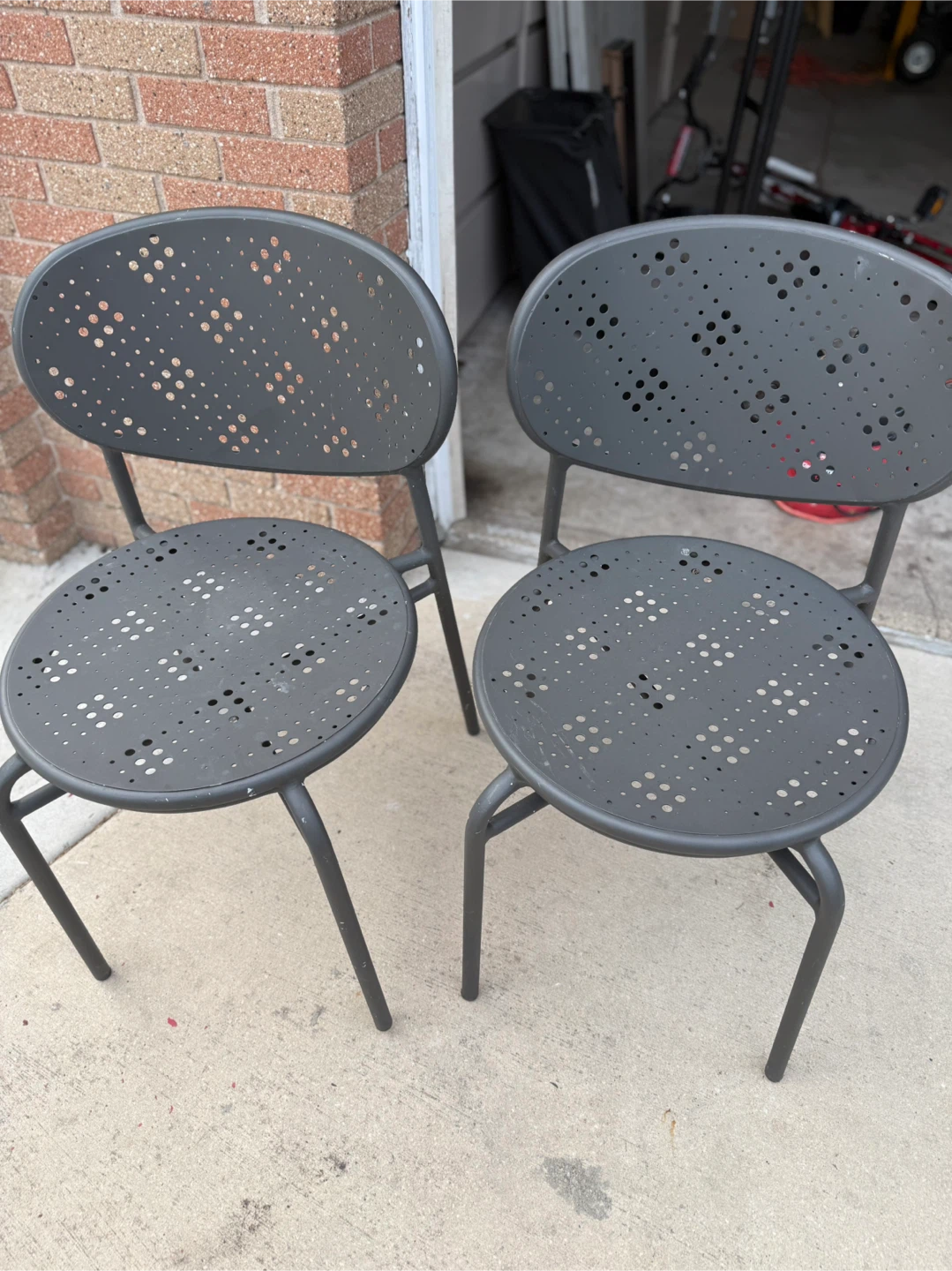 Outdoor Metal Chairs - Set of 2