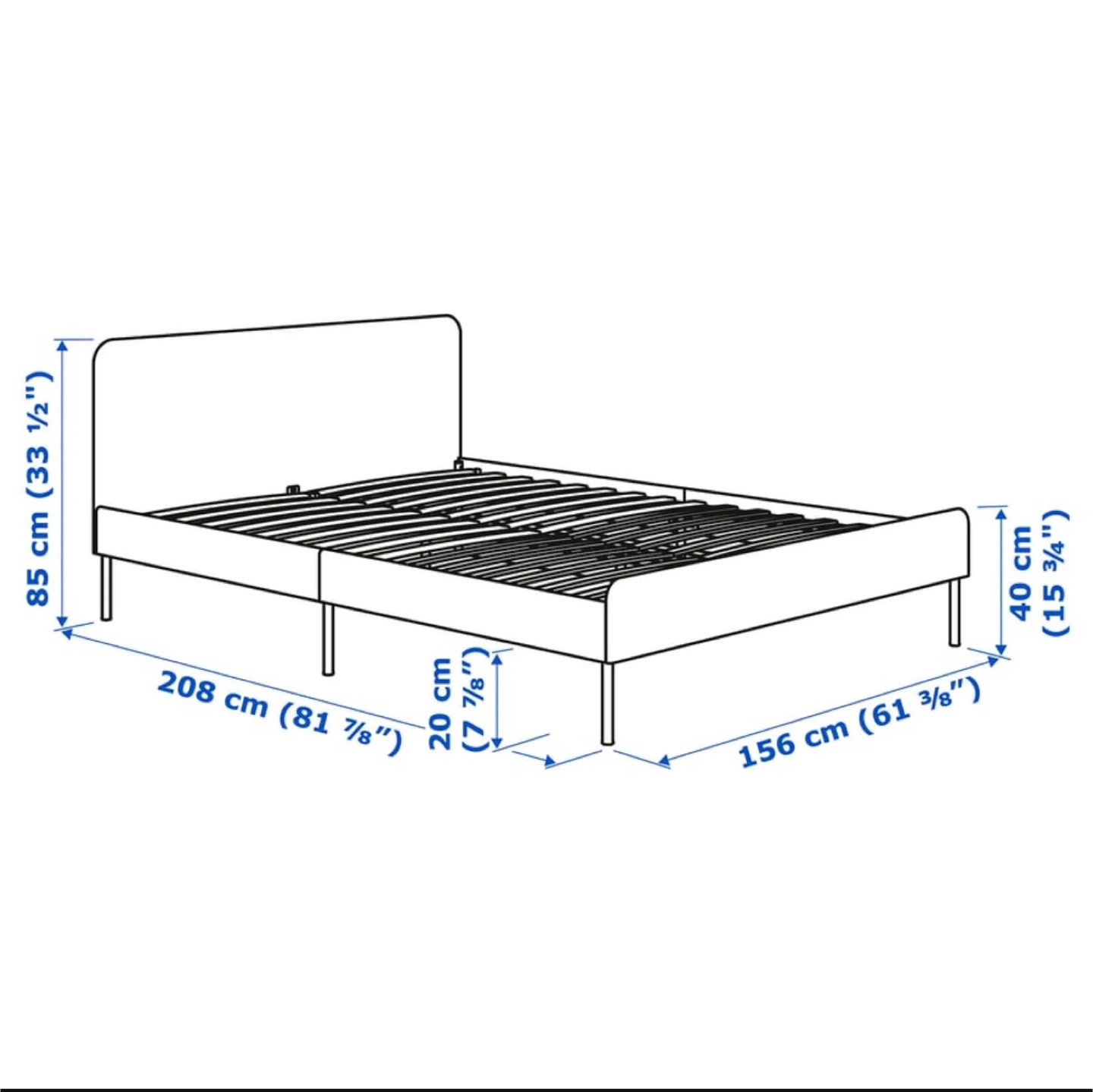 IKEA SLATTUM frame & ASBYGDA mattress- QUEEN SIZE - photo 2