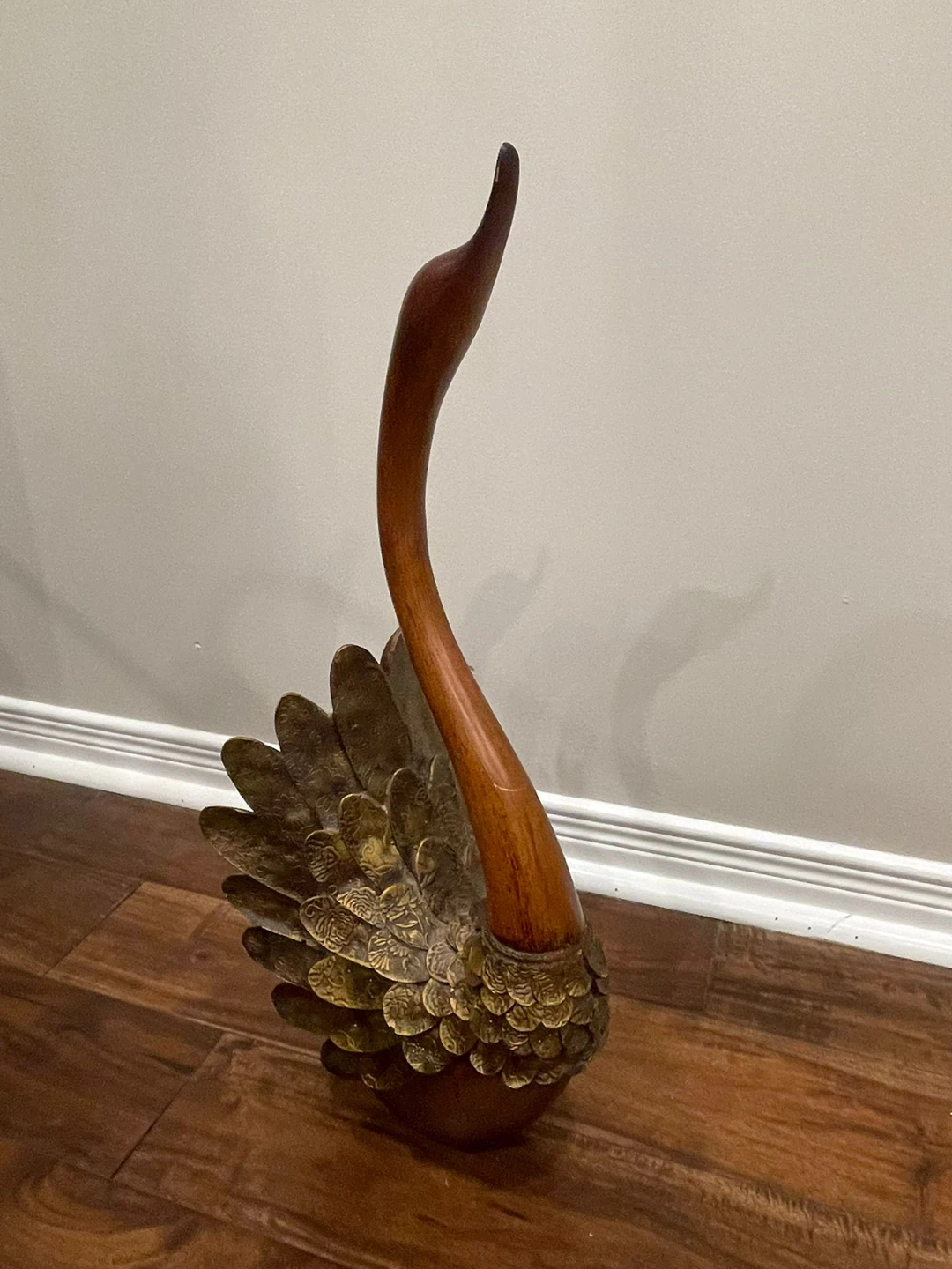Swan Statue Wood & Metal - photo 3