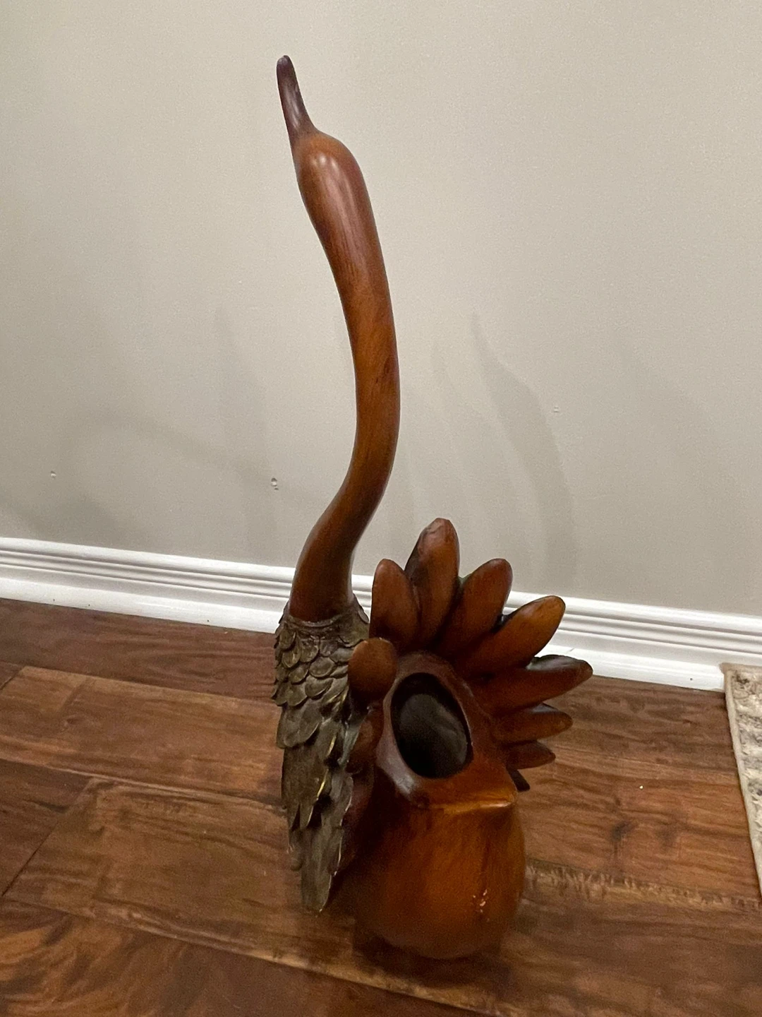 Swan Statue Wood & Metal - photo 4