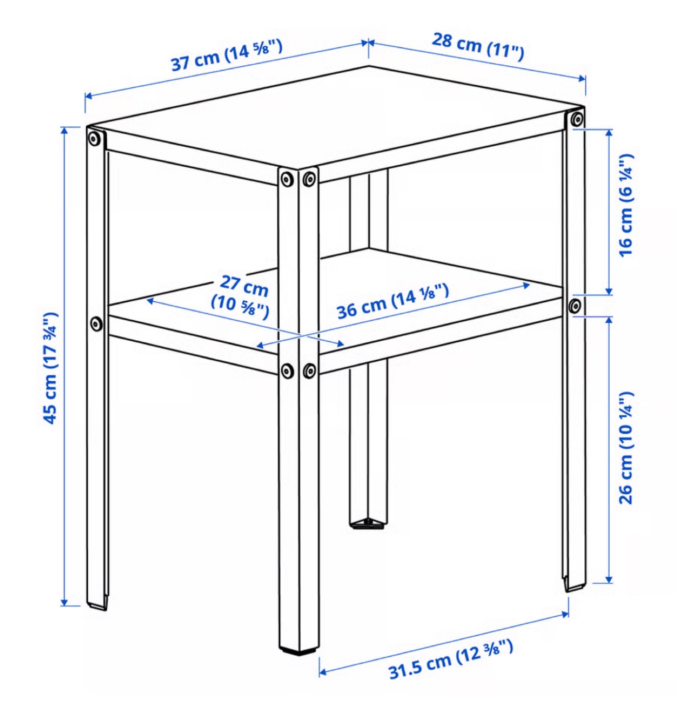 IKEA black bedside table - photo 3