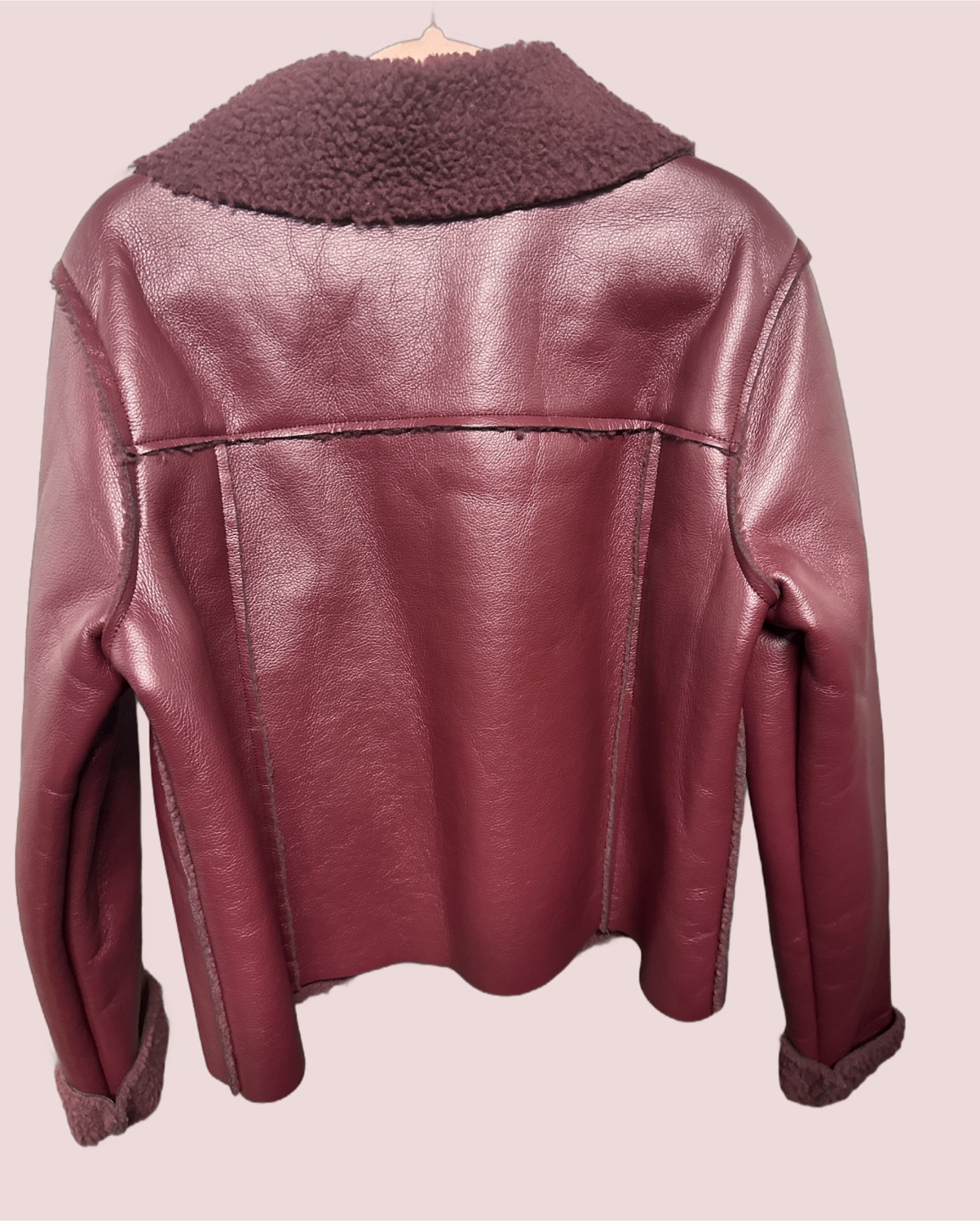 Gardenya Burgundy Faux Leather Jacket - Size L - photo 2