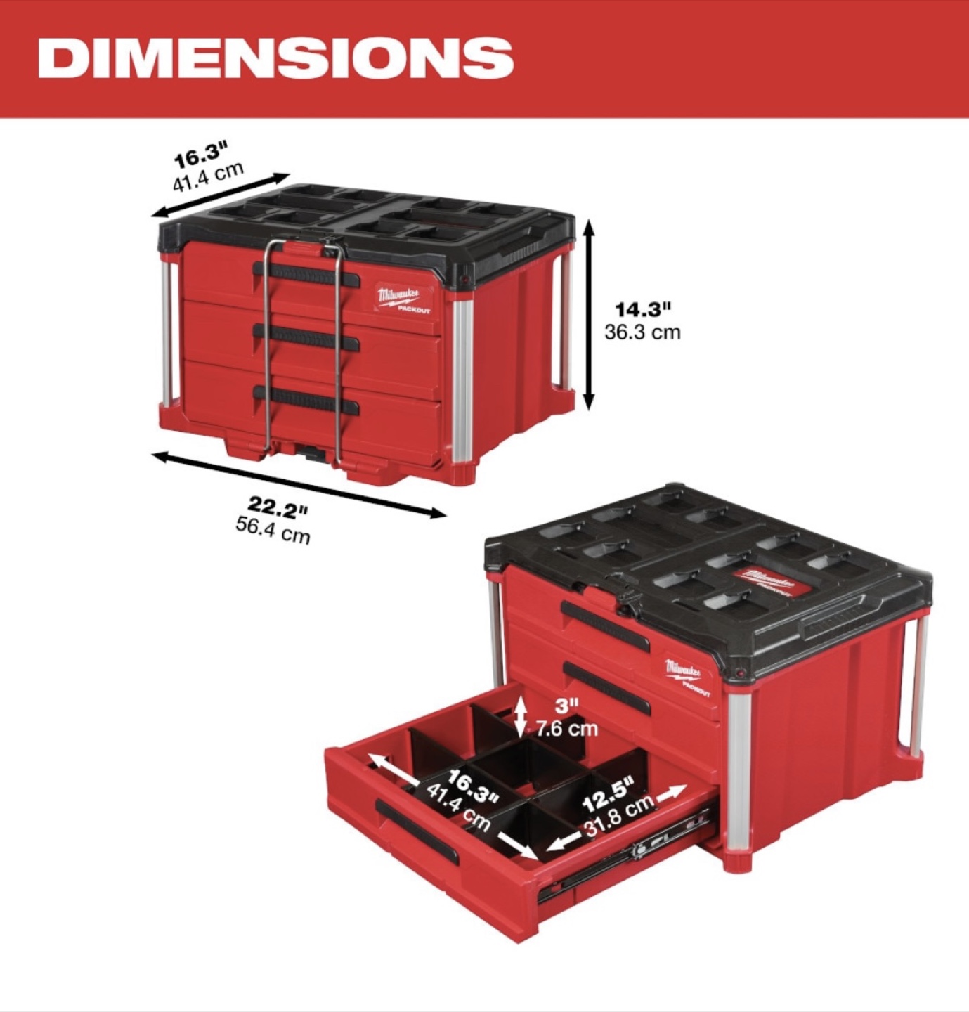 Milwaukee PACKOUT Tool Storage Drawer Set - photo 2