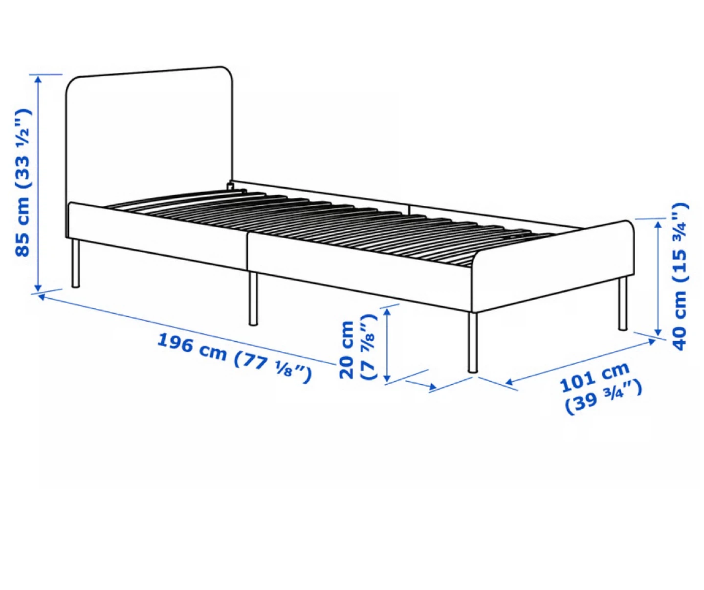 Twin Upholstered Bed Frame – Like New! - photo 2