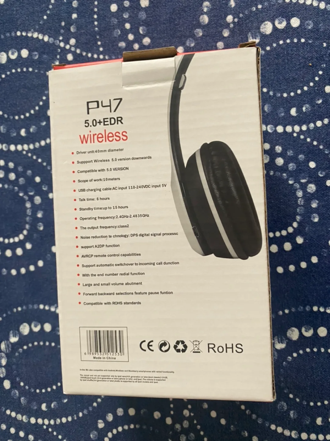 P47 5.0+EDR Wireless Headphones - Brand New in Box image indicator(3)